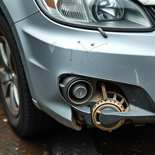 damaged car bumper