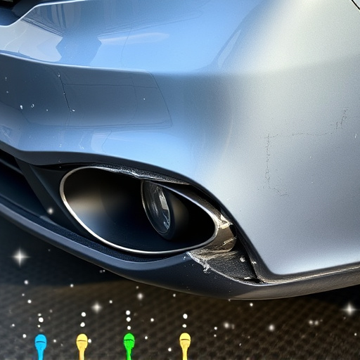 damaged car bumper