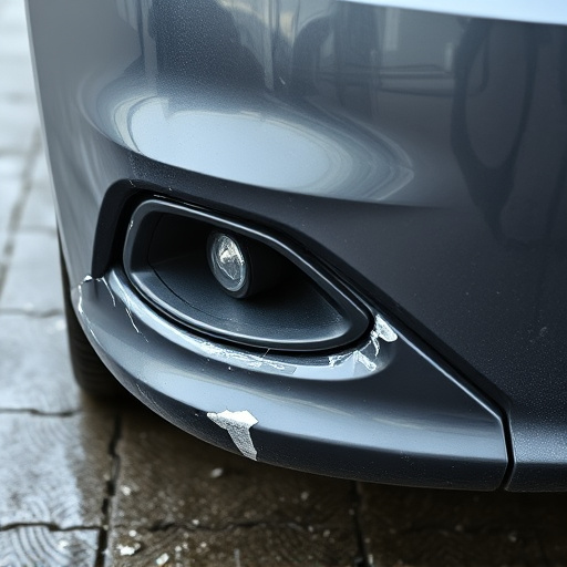 damaged car bumper