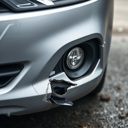 damaged car bumper
