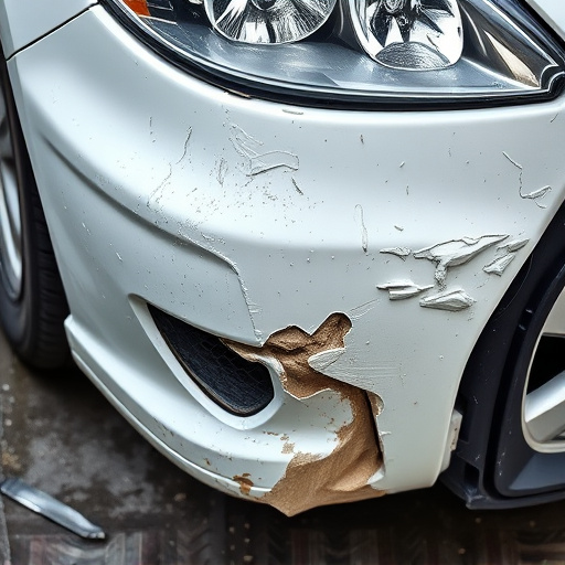 damaged car bumper