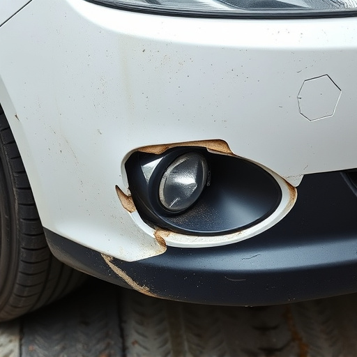 damaged car bumper