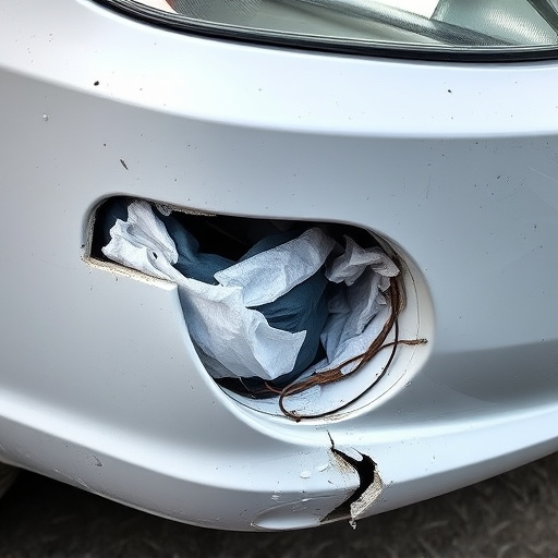 damaged car bumper