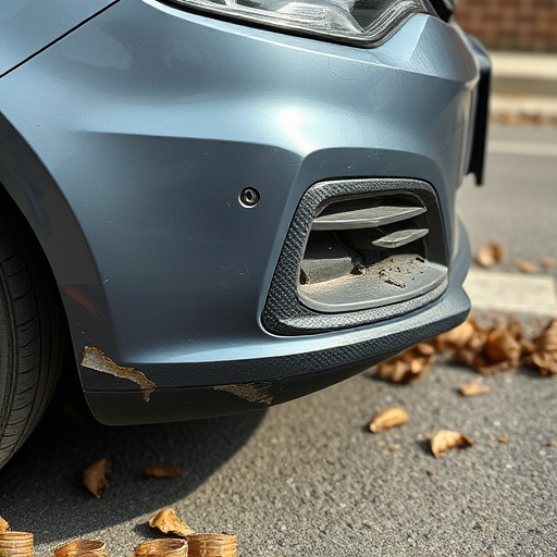 damaged car bumper