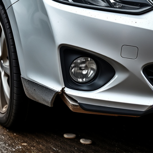 damaged car bumper