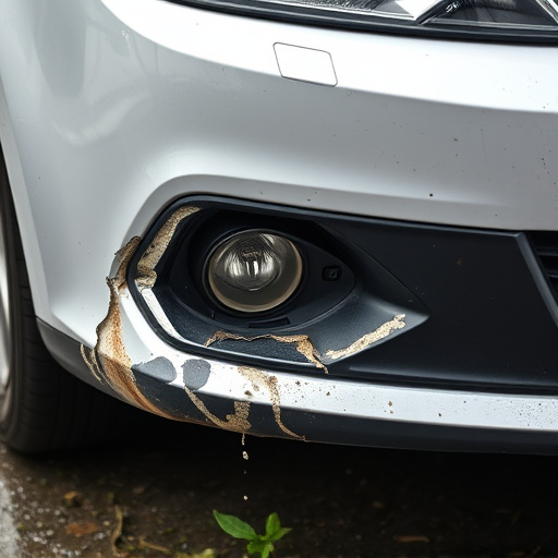 damaged car bumper