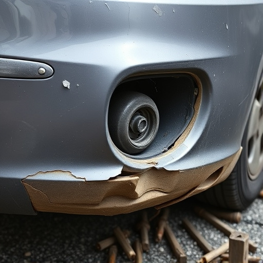 damaged car bumper