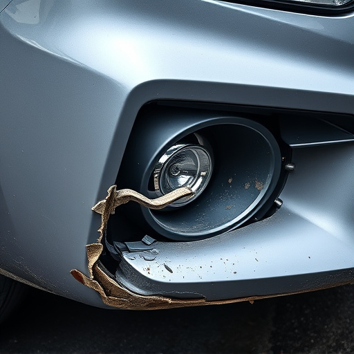 damaged car bumper