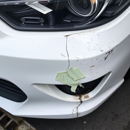 damaged car bumper