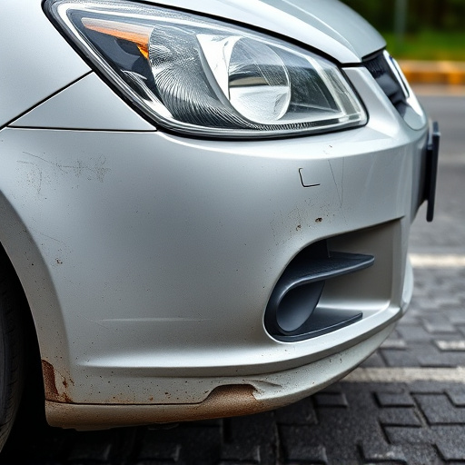 damaged car bumper