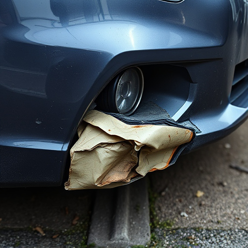 damaged car bumper