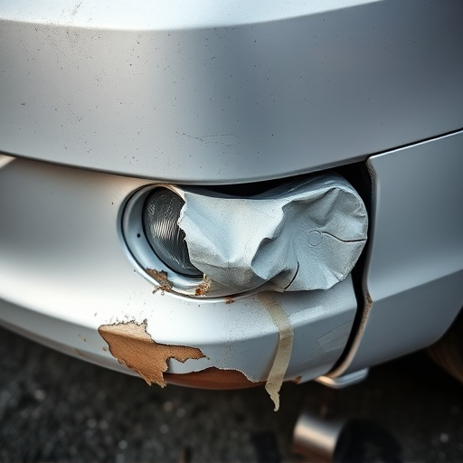 damaged car bumper