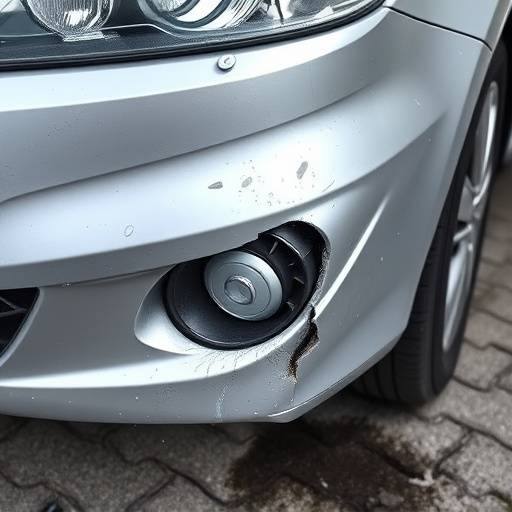 damaged car bumper