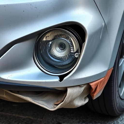 damaged car bumper