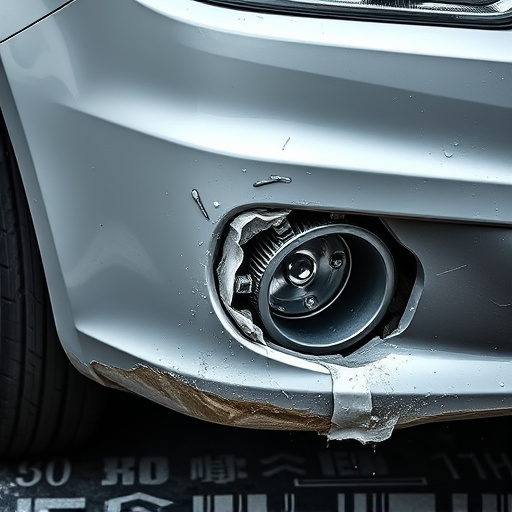 damaged car bumper