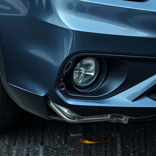 damaged car bumper