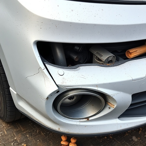 damaged car bumper