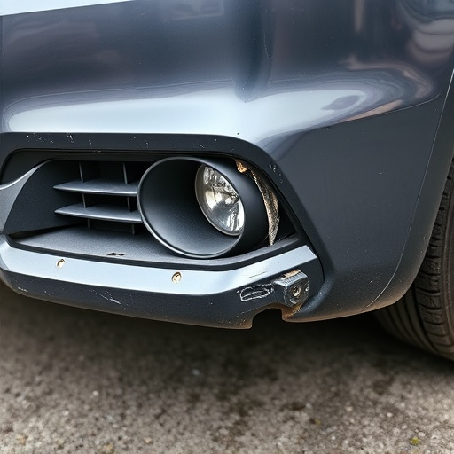 damaged car bumper