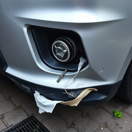 damaged car bumper