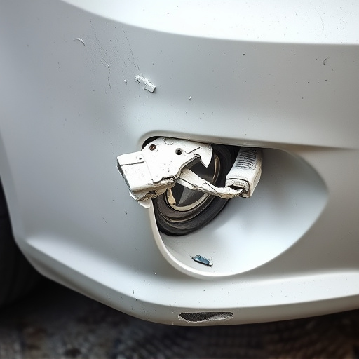 damaged car bumper