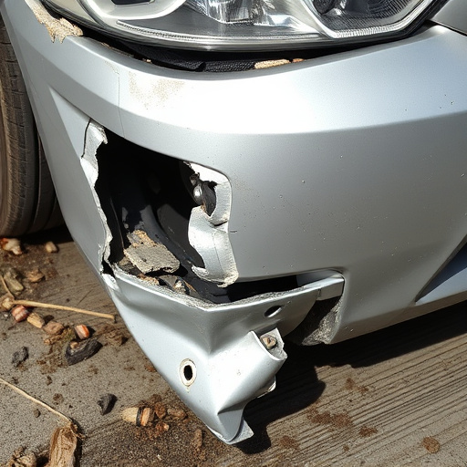 damaged car bumper