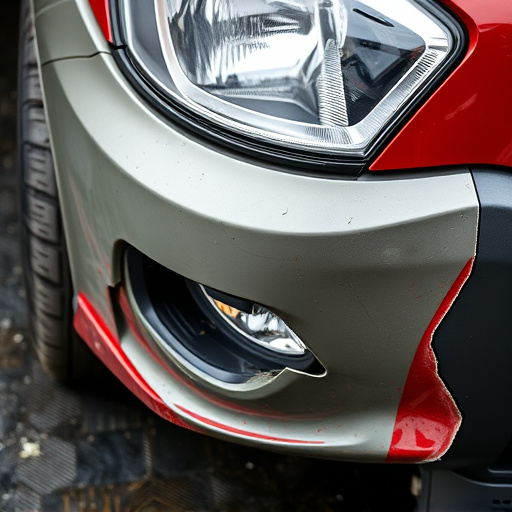 damaged car bumper