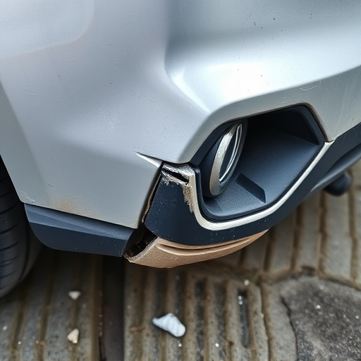 damaged car bumper