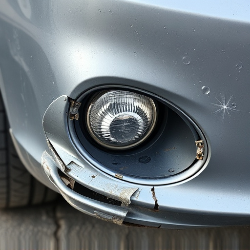 damaged car bumper