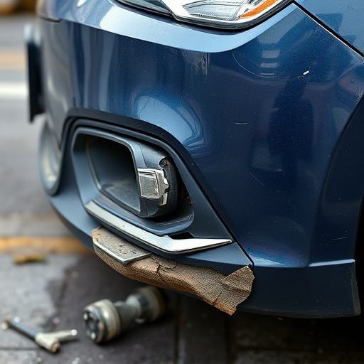 damaged car bumper