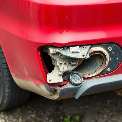 damaged car bumper
