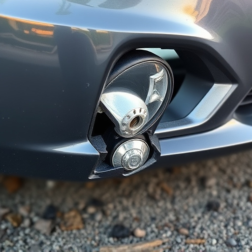 damaged car bumper
