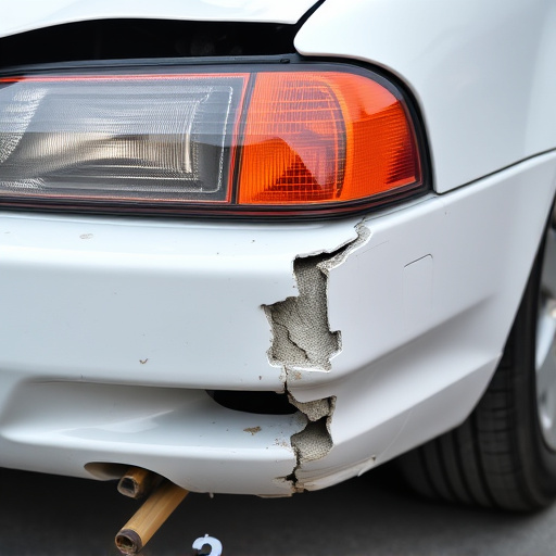 damaged car bumper