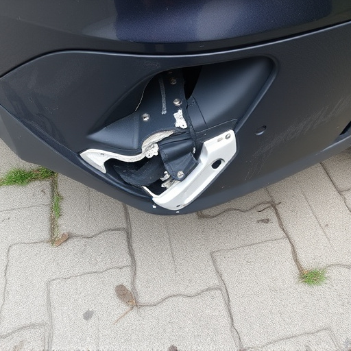 damaged car bumper