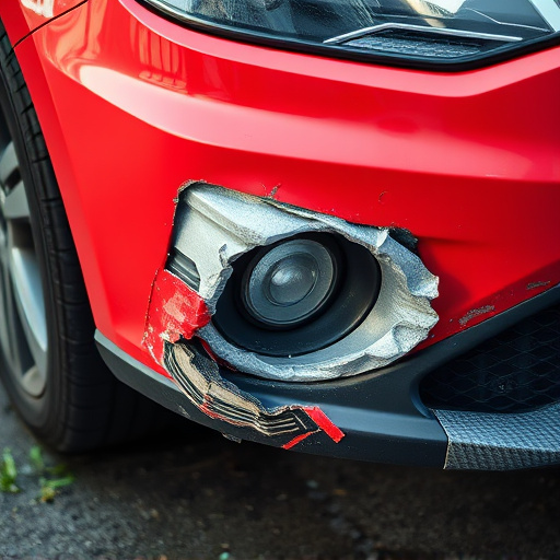 damaged car bumper