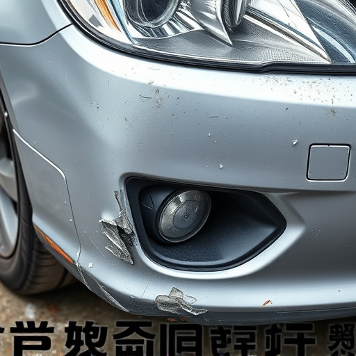 damaged car bumper