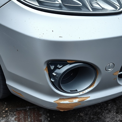 damaged car bumper