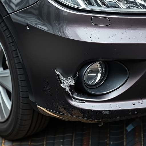 damaged car bumper