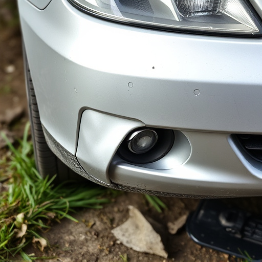 damaged car bumper