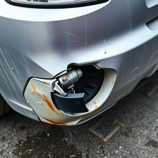 damaged car bumper