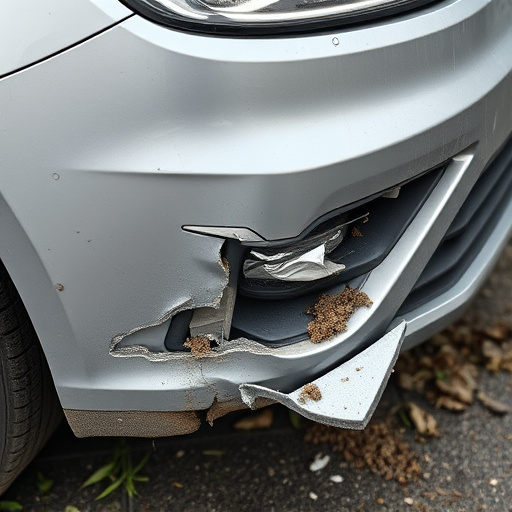 damaged car bumper