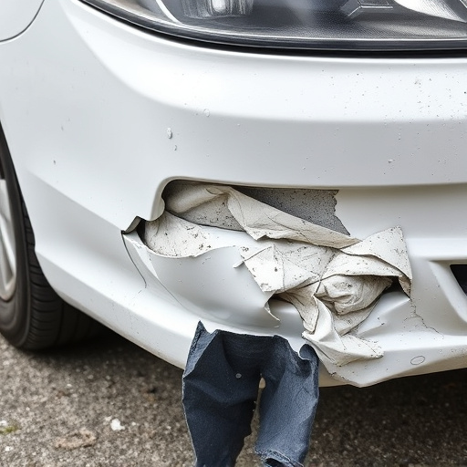 damaged car bumper