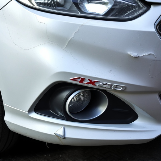damaged car bumper