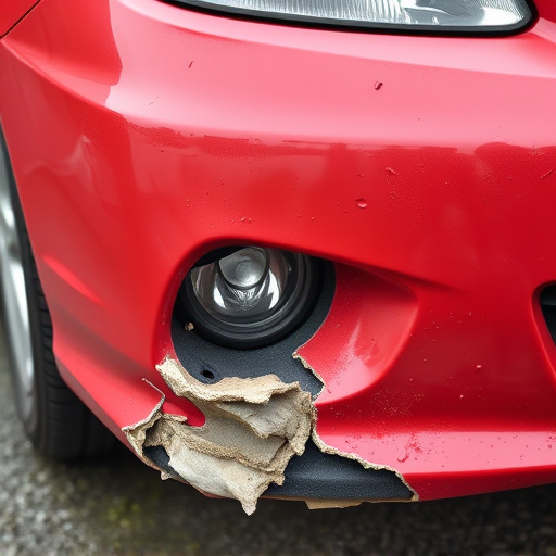 damaged car bumper