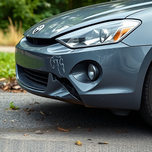 damaged car bumper
