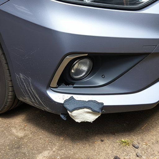 damaged car bumper