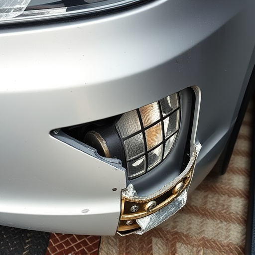 damaged car bumper
