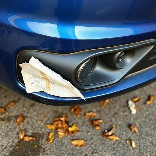 damaged car bumper