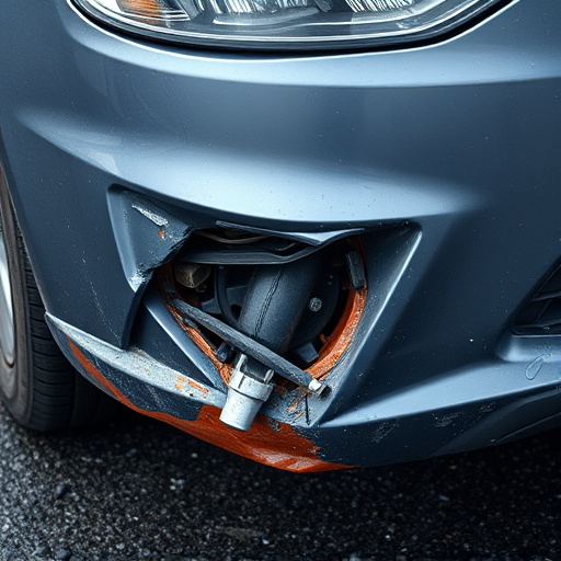 damaged car bumper