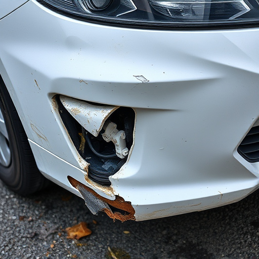 damaged car bumper