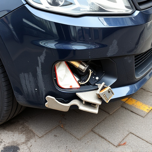 damaged car bumper
